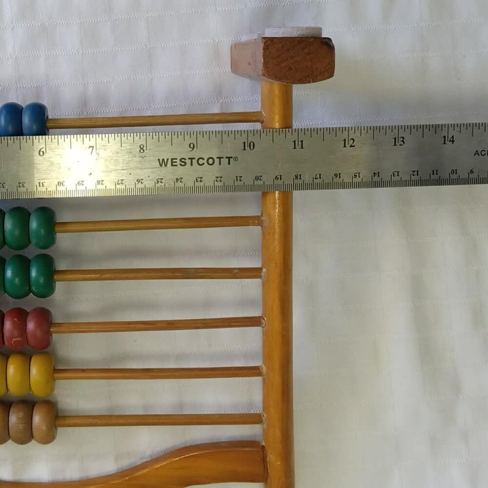 Vintage wooden abacus with colored wooden beads - Picture 6 of 7